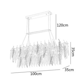 Künstlerische Glas Kronleuchter Feder Oval Pendelleuchte