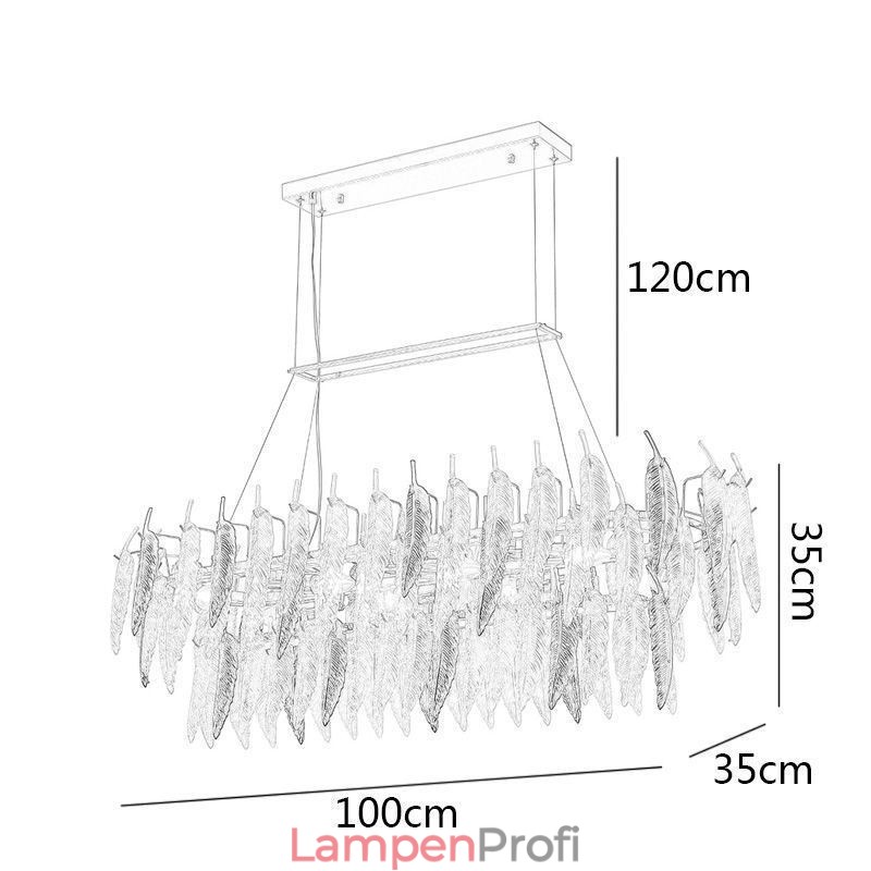 Künstlerische Glas Kronleuchter Feder Oval Pendelleuchte