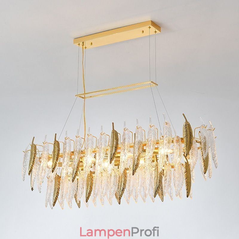 Künstlerische Glas Kronleuchter Feder Oval Pendelleuchte