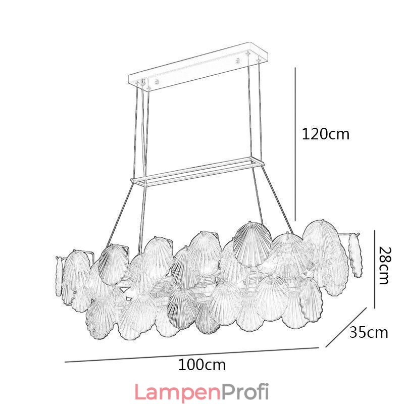 Luxus Glas Kronleuchter Mode Lampe Shell Form Glas Hängelampe