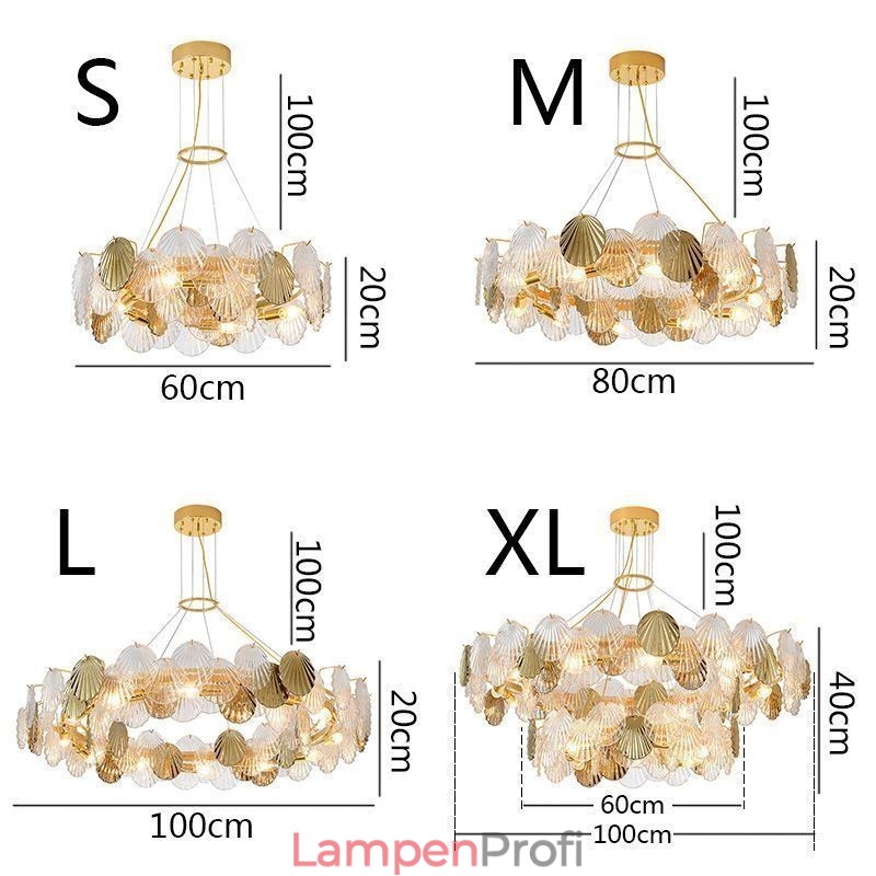 Moderne Shell Glas Kronleuchter Lichter Esszimmer