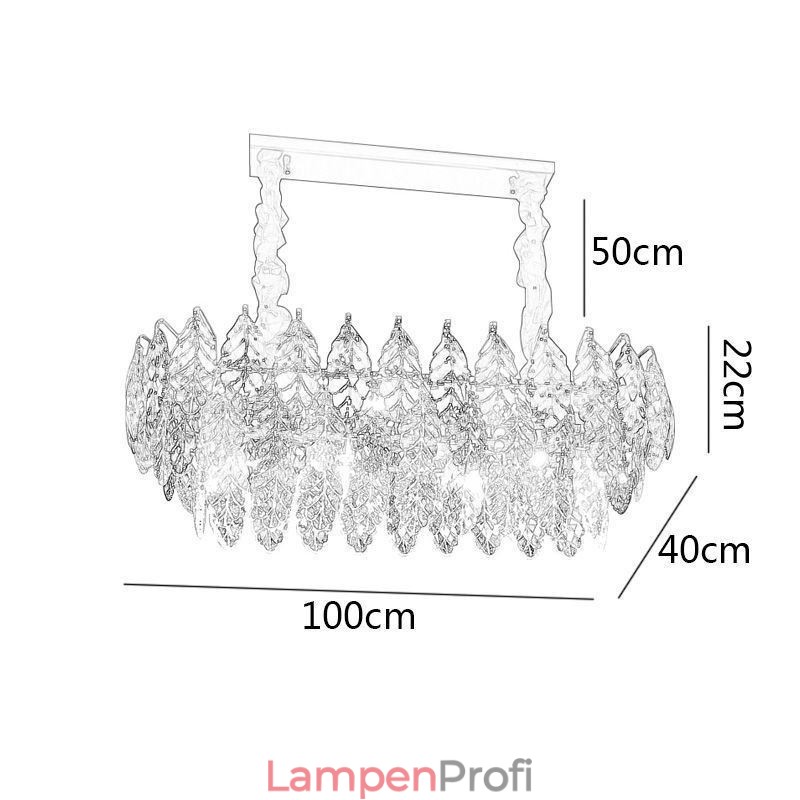 Europäische Eisen Pendelleuchte Creative Leaf Glas Kronleuchter