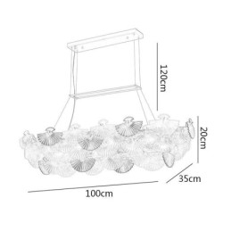 Europäischer Glaspendelleuchter in Fächerform