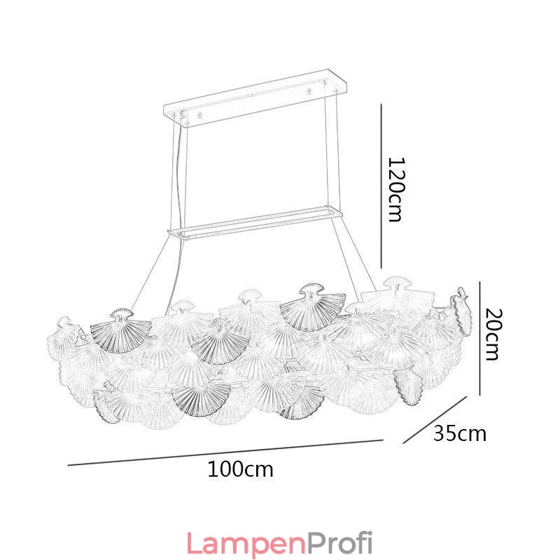 Europäischer Glaspendelleuchter in Fächerform