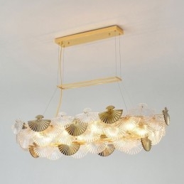 Europäischer Glaspendelleuchter in Fächerform