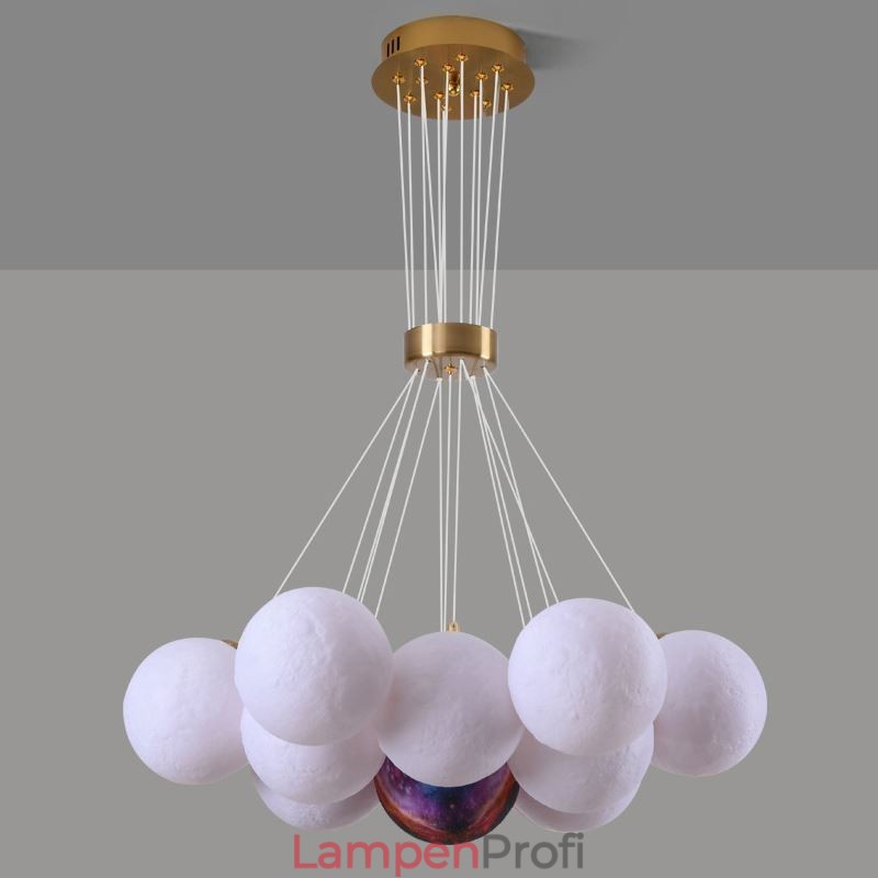Mondblasen-Kronleuchter, moderne 3D-Druckkugeln, Pendelleuchte