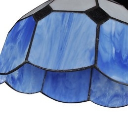 Kronleuchter Mini Style Country Garage weiß + blaue Glasleuchten