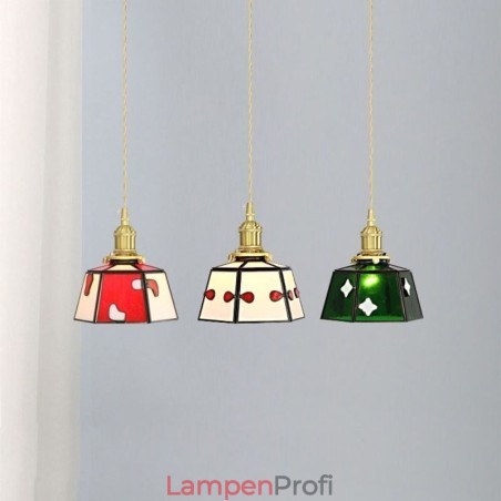 Bunte Pendelleuchte aus Glas im japanischen Stil, Retro, dekorative Nachttischlampe Bunte Pendelleuchte aus Glas im japanischen Stil, Retro, dekorative Nachttischlampe