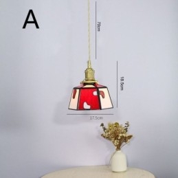 Bunte Pendelleuchte aus Glas im japanischen Stil, Retro, dekorative Nachttischlampe