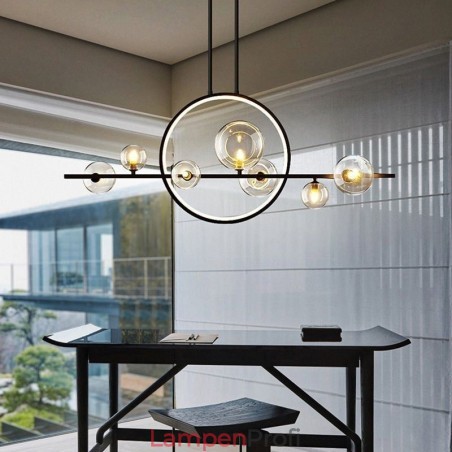 Moderner Kronleuchter aus Metall, klare Glasblasen, Pendelleuchten Moderner Kronleuchter aus Metall, klare Glasblasen, Pendelleuchten