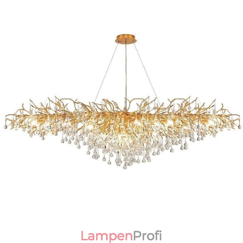 Luxus Kristall Kronleuchter Gold Moderne Decke Hängen Lampe Esszimmer