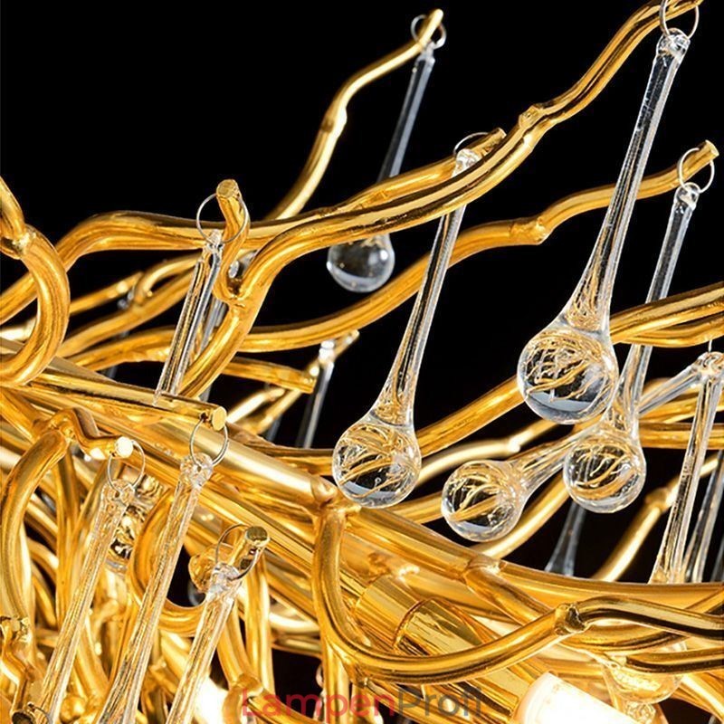 Luxus Kristall Kronleuchter Gold Moderne Decke Hängen Lampe Esszimmer