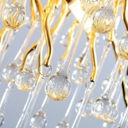 Luxus Kristall Kronleuchter Gold Moderne Decke Hängen Lampe Esszimmer