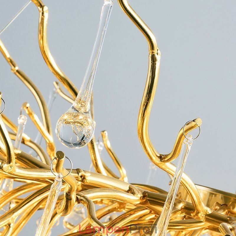 Luxus Kristall Kronleuchter Gold Moderne Decke Hängen Lampe Esszimmer