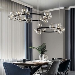 Moderne kreative Metall Kronleuchter transparente Glas Bubble Lampe