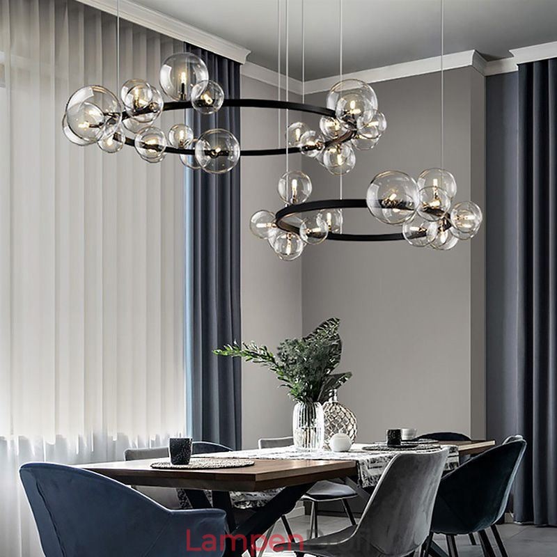 Moderne kreative Metall Kronleuchter transparente Glas Bubble Lampe