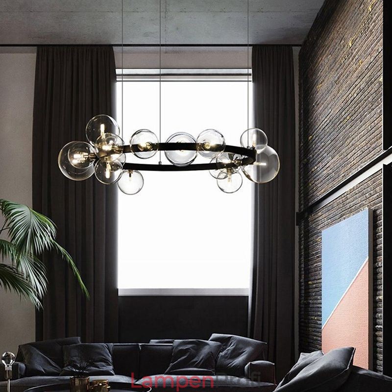Moderne kreative Metall Kronleuchter transparente Glas Bubble Lampe
