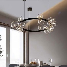 Moderne kreative Metall Kronleuchter transparente Glas Bubble Lampe