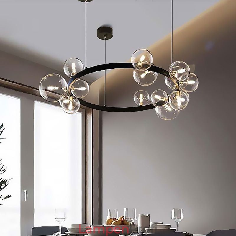 Moderne kreative Metall Kronleuchter transparente Glas Bubble Lampe