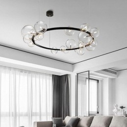 Moderne kreative Metall Kronleuchter transparente Glas Bubble Lampe