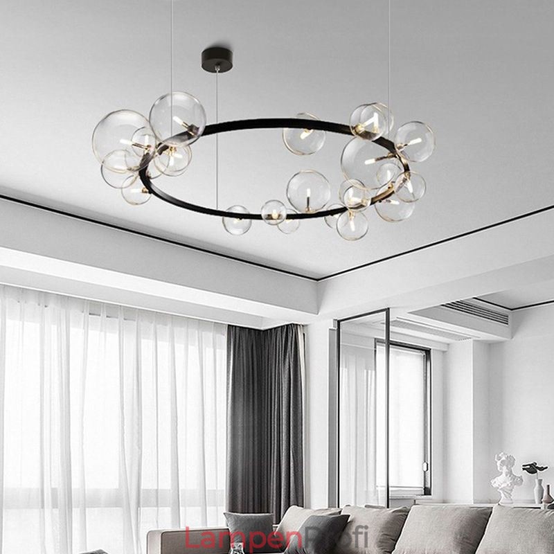 Moderne kreative Metall Kronleuchter transparente Glas Bubble Lampe
