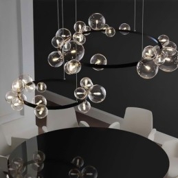 Moderne kreative Metall Kronleuchter transparente Glas Bubble Lampe