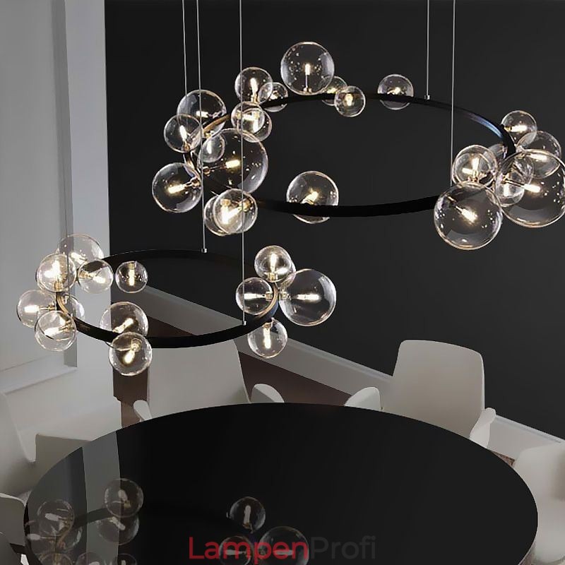 Moderne kreative Metall Kronleuchter transparente Glas Bubble Lampe