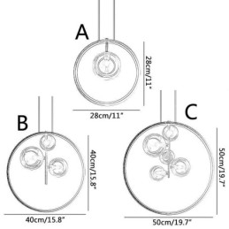 Nordic Anhänger Licht Glas Blasen Kreis Kronleuchter Moderne Salon Lampe
