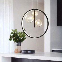 Nordic Anhänger Licht Glas Blasen Kreis Kronleuchter Moderne Salon Lampe