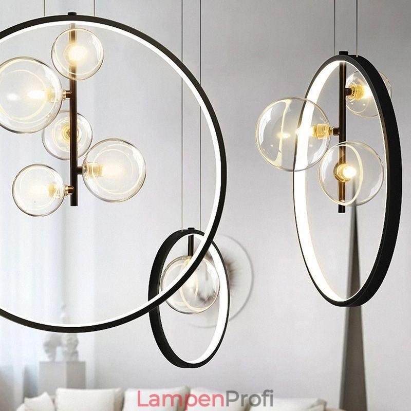 Nordic Anhänger Licht Glas Blasen Kreis Kronleuchter Moderne Salon Lampe