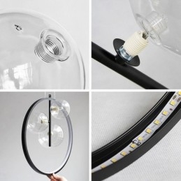 Nordic Anhänger Licht Glas Blasen Kreis Kronleuchter Moderne Salon Lampe