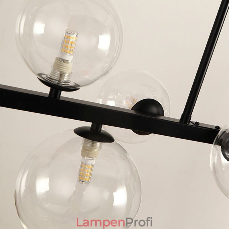 Moderne Glas Bubble Pendelleuchte Schwarz Lange Halterung Lampen