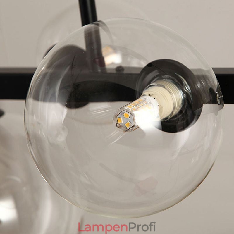 Moderne Glas Bubble Pendelleuchte Schwarz Lange Halterung Lampen