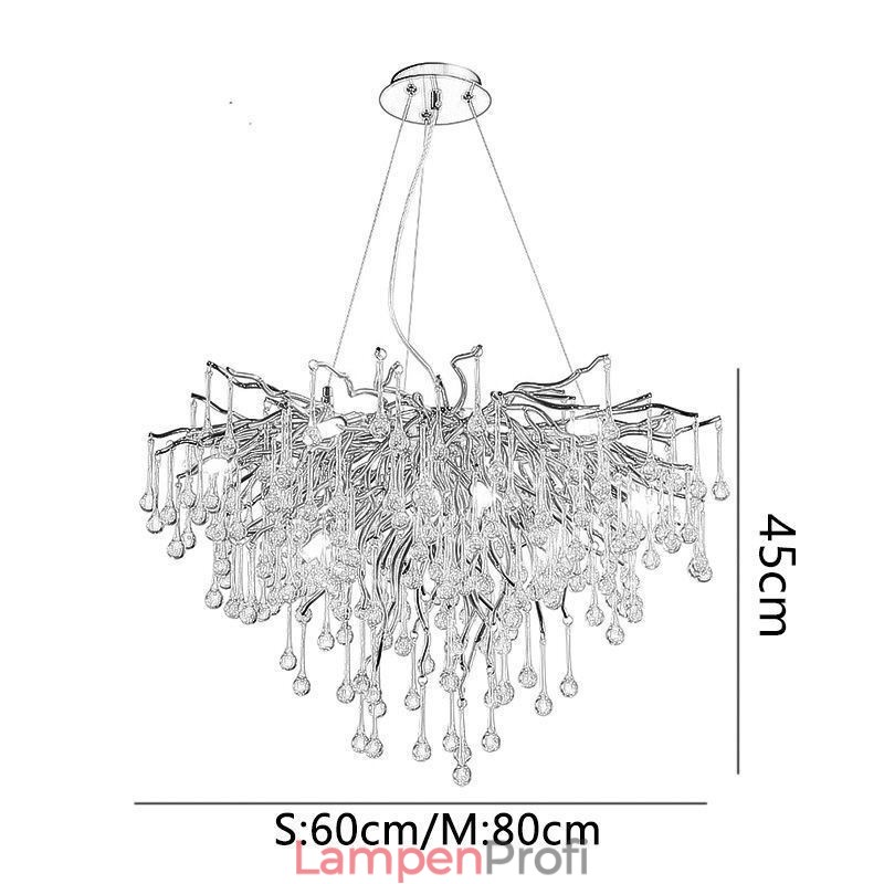 Nordischer Kristall-Kronleuchter mit Blumenmuster, runder Schirm, Luxus-Gold-Pendelleuchte