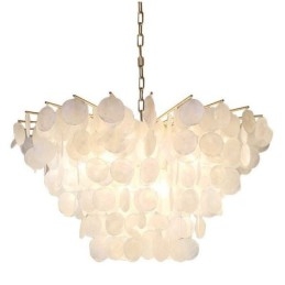Natürliche Shell Kronleuchter Runde Layered Hängen Licht Esszimmer
