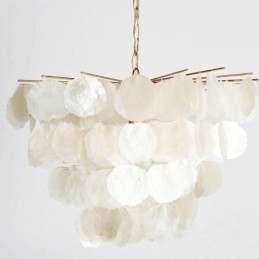 Natürliche Shell Kronleuchter Runde Layered Hängen Licht Esszimmer