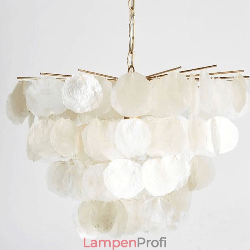 Natürliche Shell Kronleuchter Runde Layered Hängen Licht Esszimmer