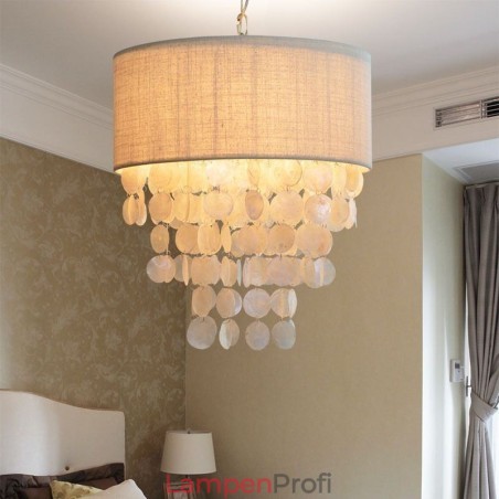 Moderne Pendelleuchte Quallenschalen Beleuchtung mit Zylinder Lampenschirm Moderne Pendelleuchte Quallenschalen Beleuchtung mit Zylinder Lampenschirm