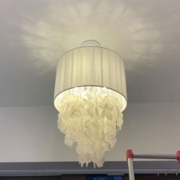 Moderne Pendelleuchte Quallenschalen Beleuchtung mit Zylinder Lampenschirm