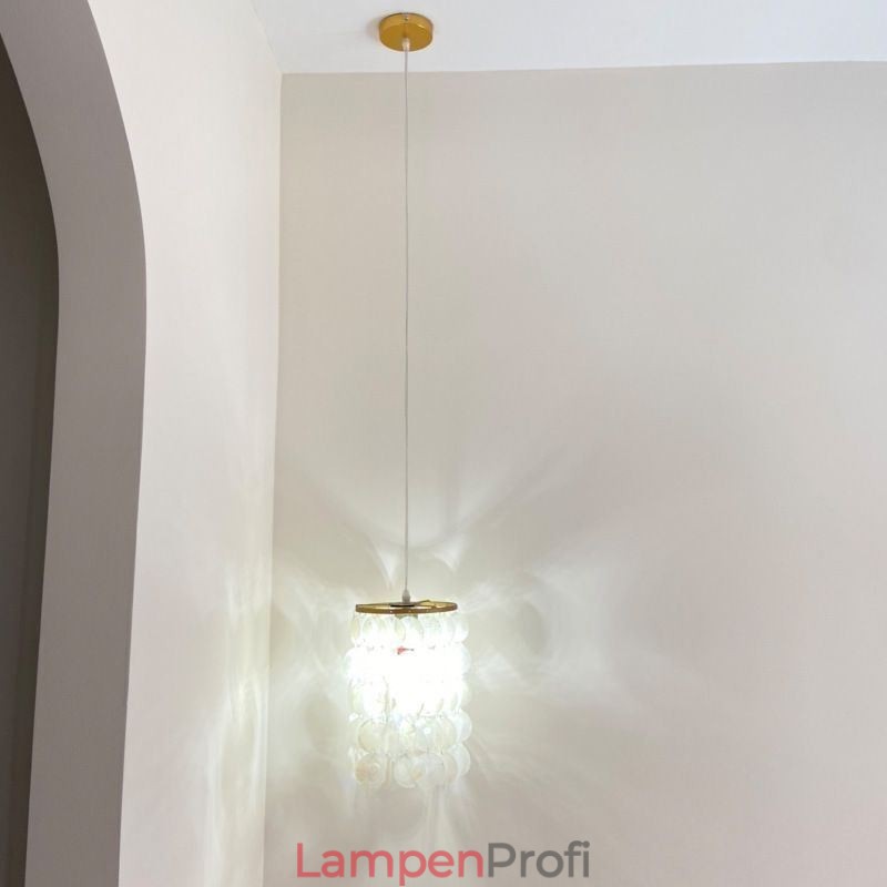 Moderne Capiz Pendelleuchte Zeitgenössische Mini Hängende Deckenbeleuchtung Esszimmer