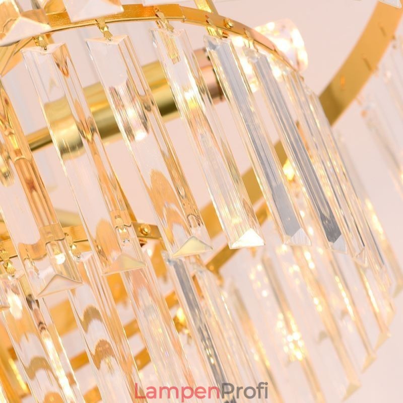 Gold Kristall Pendelleuchte 5 Ebenen Deckenbeleuchtung 7 Lichter