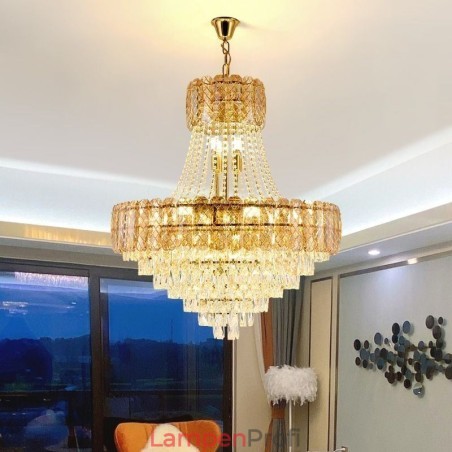 Moderne Kristall-Pendelleuchte, runde Deckenleuchte