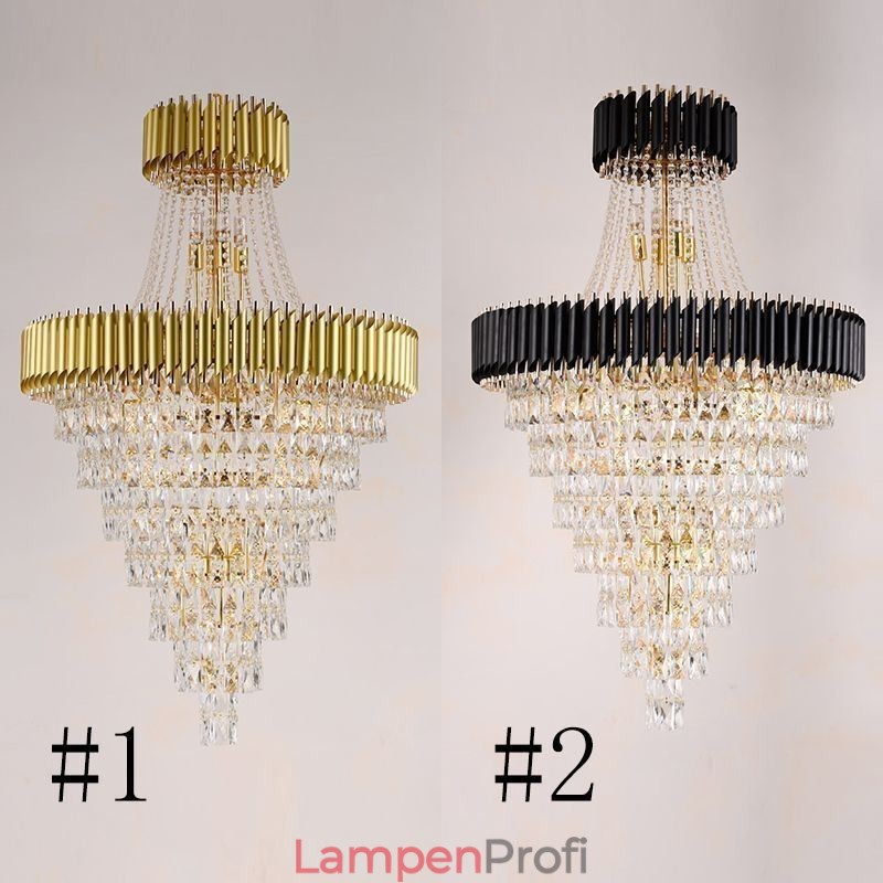 Moderne Kristall Pendelleuchte Konische Deckenlampe