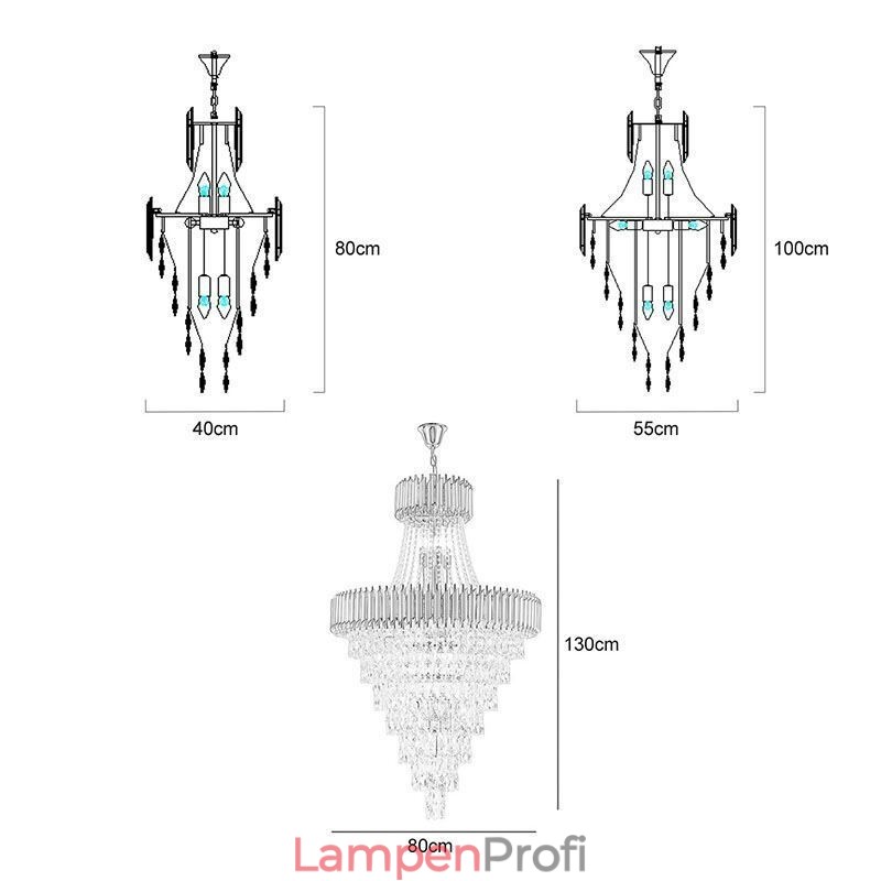 Moderne Kristall Pendelleuchte Konische Deckenlampe