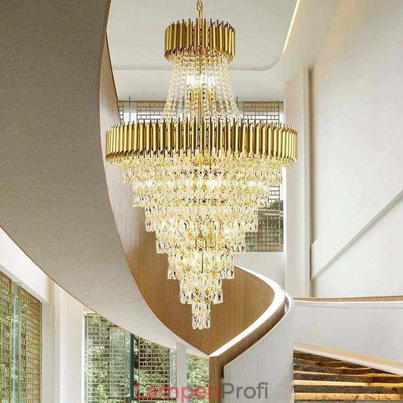 Moderne Kristall Pendelleuchte Konische Deckenlampe