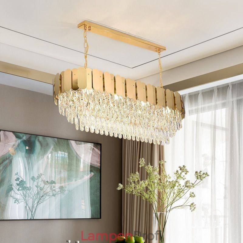 Kristall Pendelleuchte Luxus Oval Deckenleuchte