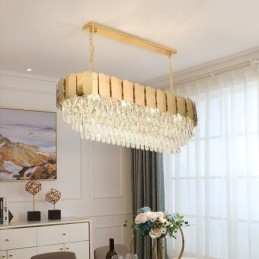 Kristall Pendelleuchte Luxus Oval Deckenleuchte