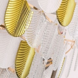 Kristall Elegante Blatt Pendelleuchte Deckenpendelleuchte