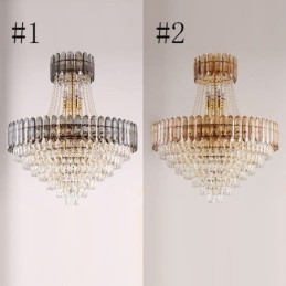 Moderne Pendelleuchte aus goldenem Kristall