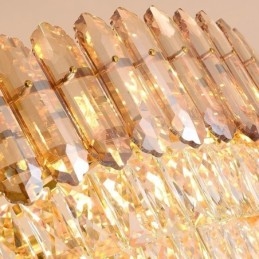 Moderne Pendelleuchte aus goldenem Kristall